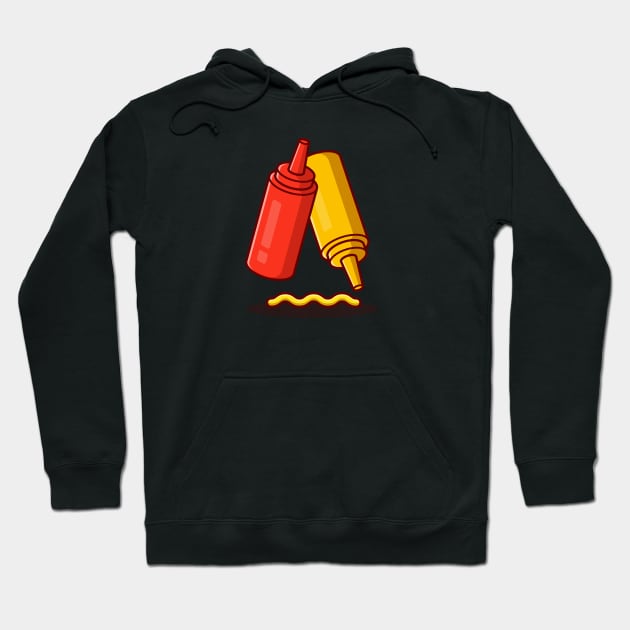 Ketchup And Mustard Cartoon Hoodie by Catalyst Labs